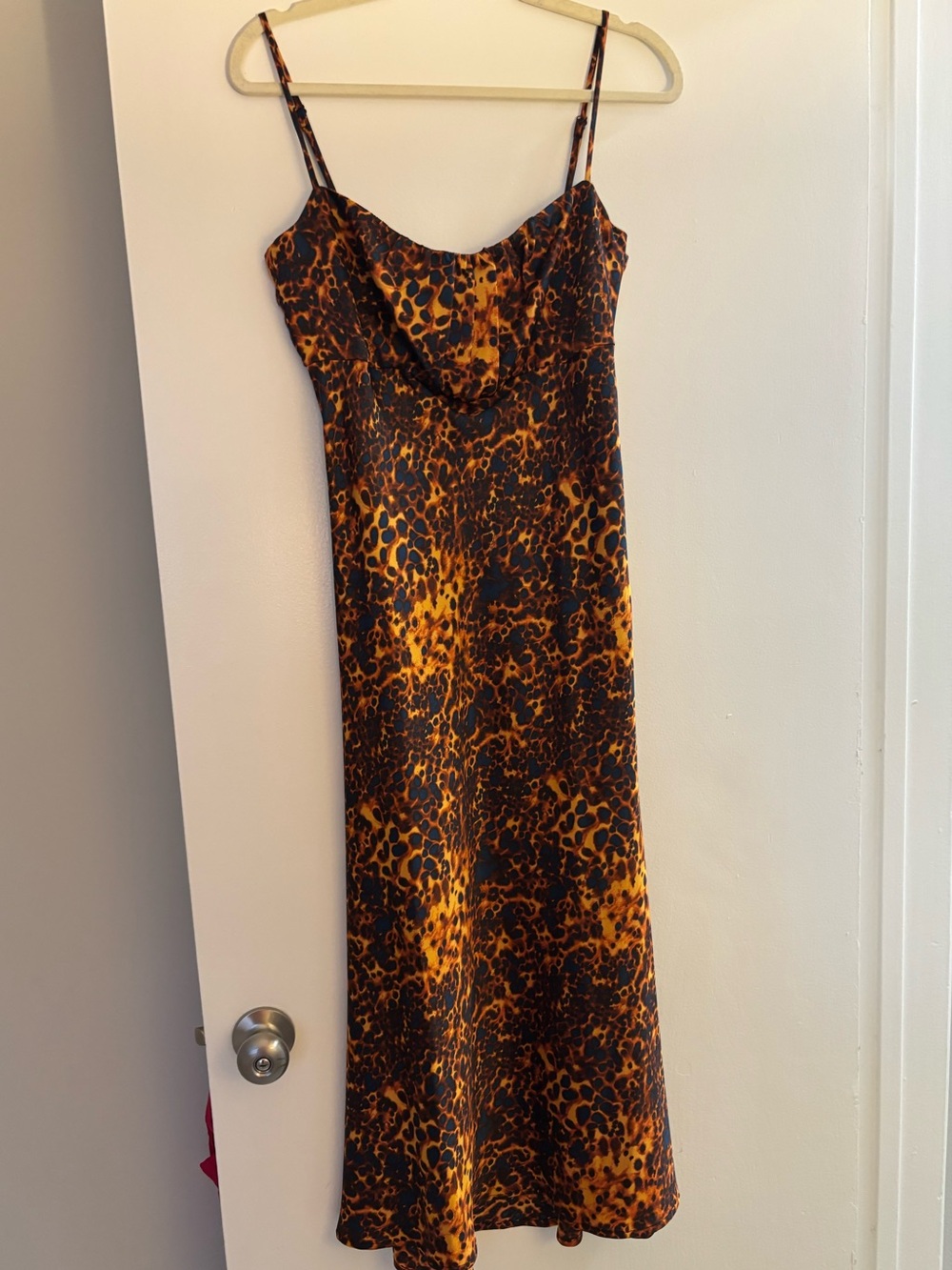 Wayf Leopard-Print Midi Slip Dress